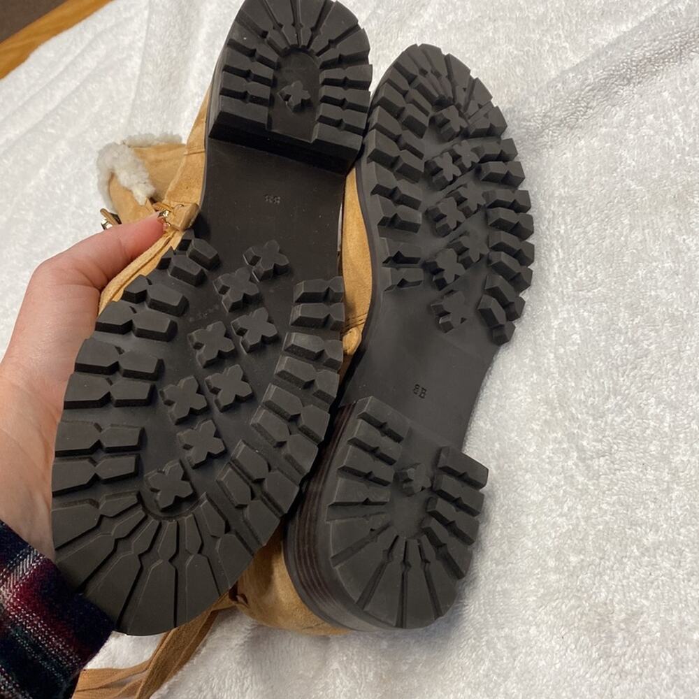 🥾Kate Spade ♠️ Tan Lace-Up Suede Ankle Boots - Picture 6 of 7